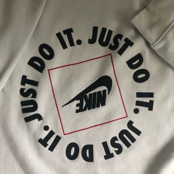 VTG 90’s Nike Mens Sports Just Do It Crew Sweatshirt XL Athletic White Black - Picture 2 of 9